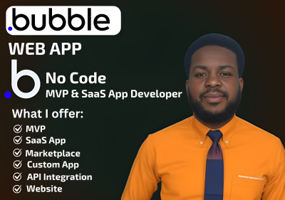 I will build Bubble.io Website, Bubble MVP, Bubble SaaS, Bubble App – Bubble App Developer