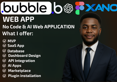 I will build Bubble.io website, Bubble MVP, Bubble app, Bubble SaaS, Bubble app developer
