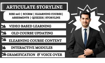 I will create interactive eLearning course using Articulate Storyline and Rise 360
