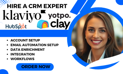 I will set up Clay, Clay.com, HubSpot CRM, Klaviyo, Instantly AI, Yotpo SMSBump Expert