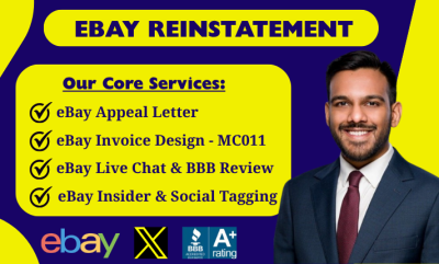 I will do eBay Reinstatement, eBay Appeal Letter to Remove eBay MC011, eBay Suspension