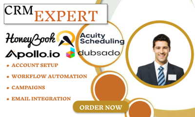 set up your honeybook CRM optimize dubsado workflows, and automate 17hats