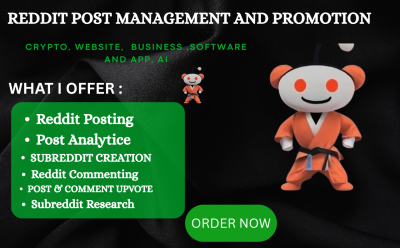 Do Reddit Post for Website, IPTV, App, Game, Ecommerce, Marketing or Crypto Manager