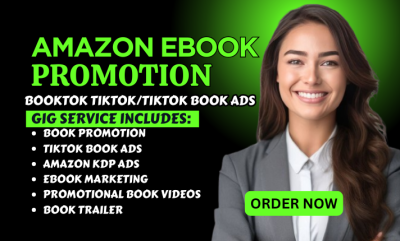 I will do BookTok Video Ebook Promotion Amazon KDP Ads Book Advertising KDP Marketing