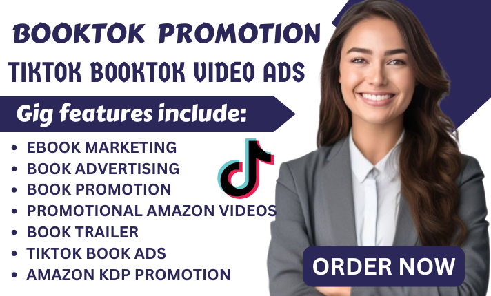 I will booktok book promotion ebook marketing amazon kdp ads tiktok booktok video