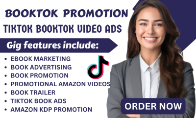 I will booktok book promotion ebook marketing amazon kdp ads tiktok booktok video
