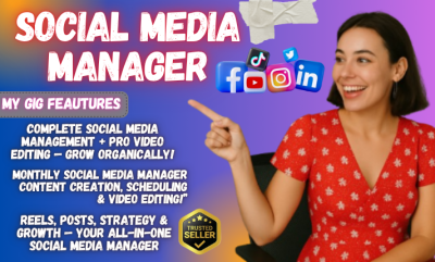 I will be your social media manager, Instagram promotion, TikTok organic growth