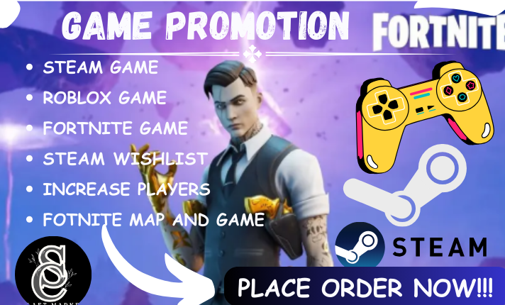 I will do Steam game promotion, Roblox game marketing to get active players, wishlist