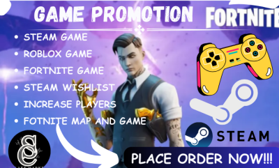 I will do Steam game promotion, Roblox game marketing to get active players, wishlist