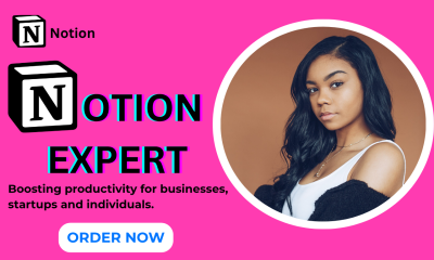 I will do Notion, Notion Template, Notion Expert, Notion Workspace Automation Dashboard