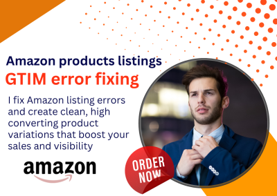 I will fix Amazon error 5665, apply for brand registry, and GTIN exemption