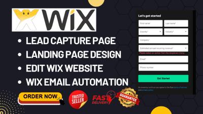 I will wix landing page design lead capture page one page website edit wix website