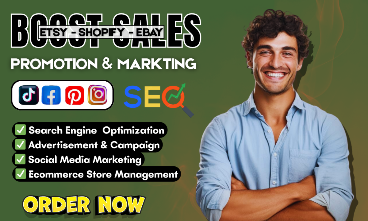 I will boost Shopify, Etsy, eBay sales, Shopify marketing, Etsy promotion