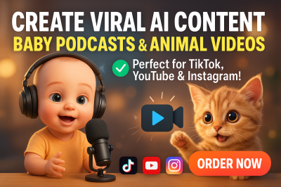 I will create viral AI cat videos, custom AI cat stories, AI baby talking podcast videos