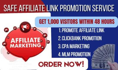 I will do ClickBank Affiliate Marketing, Affiliate Link Promotion