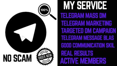 I will send targeted Telegram mass DMs to promote your business or crypto project