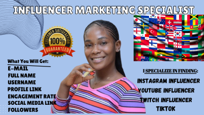 I Will Source the Best List of Instagram, TikTok, YouTube Influencers for Your Campaign