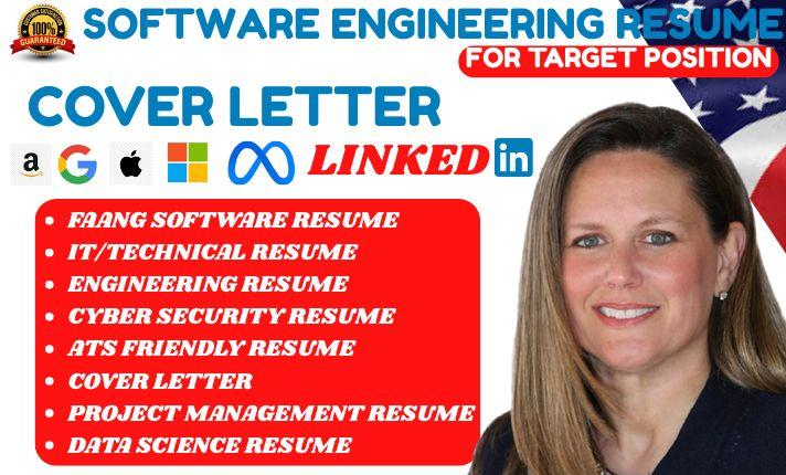 I will write software engineering resume, data engineer resume, IT resume, tech resume