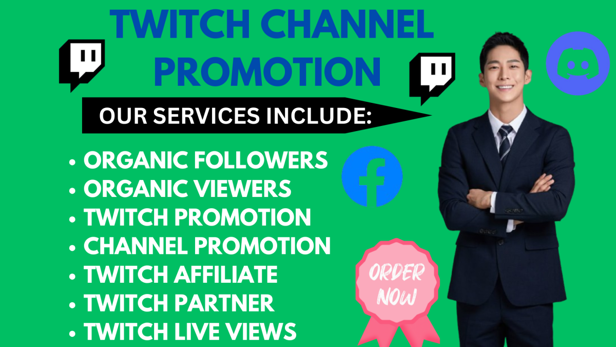 I will do organic Twitch channel promotion with live viewers and active chatters