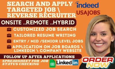 I will do search and apply for jobs, remote jobs, and reverse recruitments