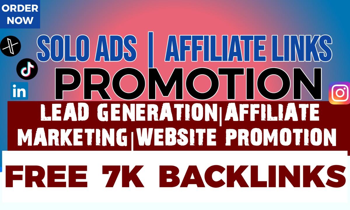 I will USA UK Solo Ads Promotion Affiliate Link Promotion Signup MLM Lead Generation