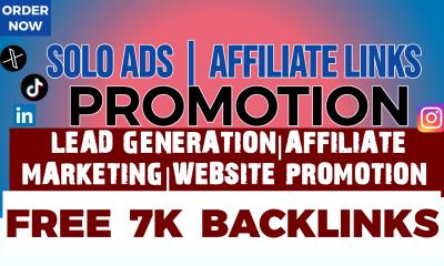 I will USA UK Solo Ads Promotion Affiliate Link Promotion Signup MLM Lead Generation
