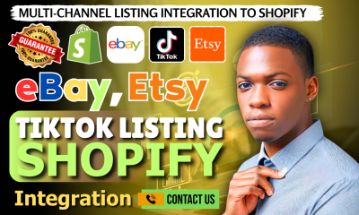 I will eBay, Etsy, TikTok Listing Integration with Shopify Multichannel Sync Expert