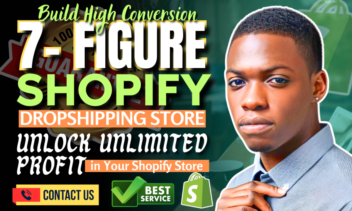 I Will Create 7-Figure Shopify Dropshipping Store – Build Digital Product Shopify Store