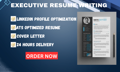 I will write ATS optimized executive resume and cover letter to win jobs