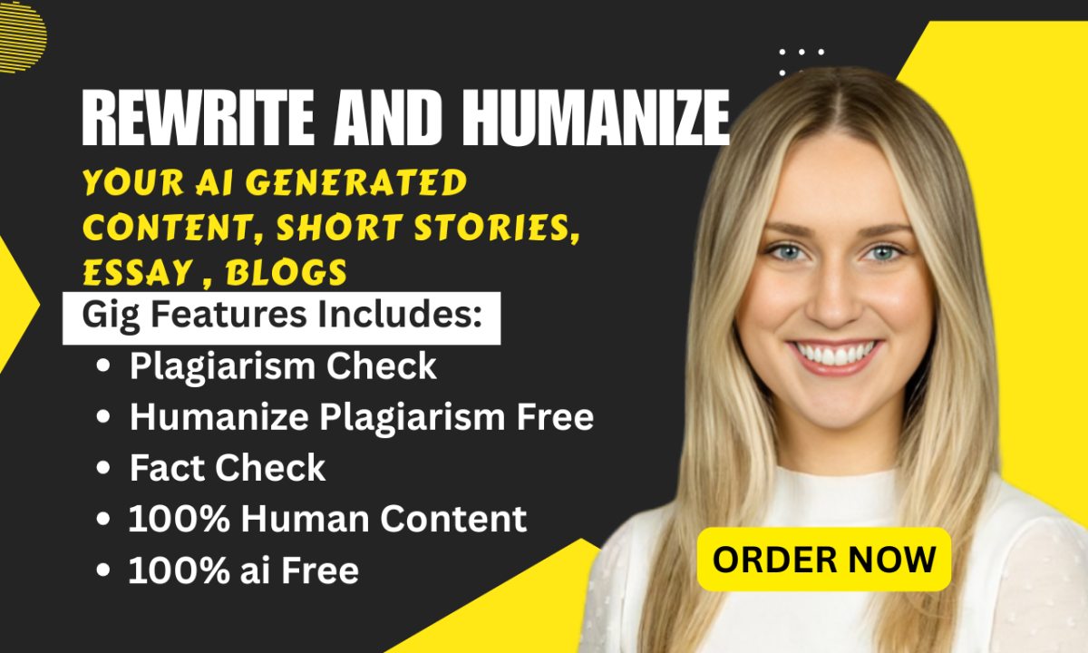 I will edit, rewrite proofread, humanize ChatGPT AI generated content, stories, essays