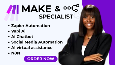 I will build make com automation integromat makecom expert, monday zapier n8n automation