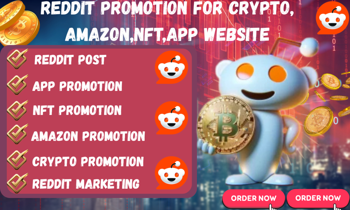 I will do Reddit post for Amazon launch, crypto project, NFT, ad x blog and app website