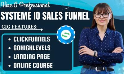 I Will Build Systeme.io, GoHighLevel, ClickFunnels Online Course Sales Funnel