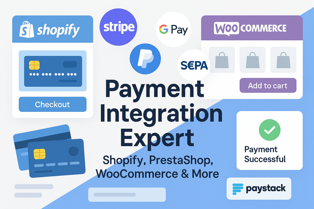I will fix or integrate Stripe, PayPal, Google Pay, SEPA & more for your eCommerce store