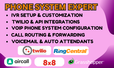 I will setup RingCentral IVR Twilio 3CX VitalPBX FreePBX Aircall VOIP Vicidial VAPI AI