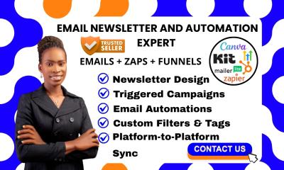 I will design newsletter do zap integration on Canva Converkit Hubspot Brevo Aweber GHL