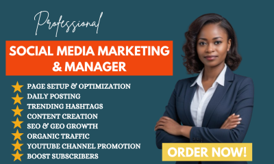 I will be your social media manager, Twitch, YouTube channel marketing & website page SEO