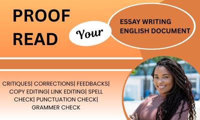 I will proofread line copy edit essay do spell grammar punctuation check