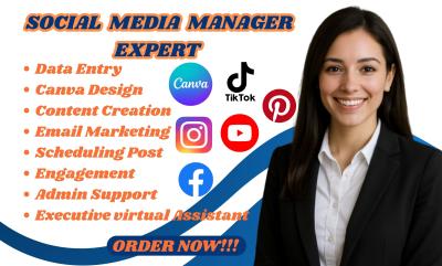I Will Be Your Social Media Manager Canva Designer Personal Executive Virtual Assistant