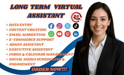 I Will Be a Long Term Personal Administrative Executive Virtual Assistant for Social Media Management