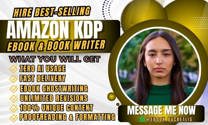 I will write Amazon KDP paperback, self-help ebook, fiction and nonfiction writer