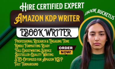 I Will Ghostwrite a 30k Ebook for Amazon KDP as Ebook Ghostwriter, Kindle Ebooks Writing