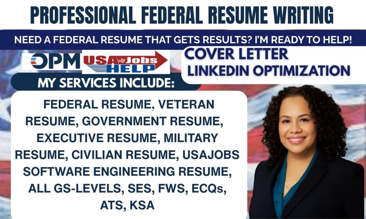 I will write federal resume writing for USAJOBS, executive resume, ATS resume writing