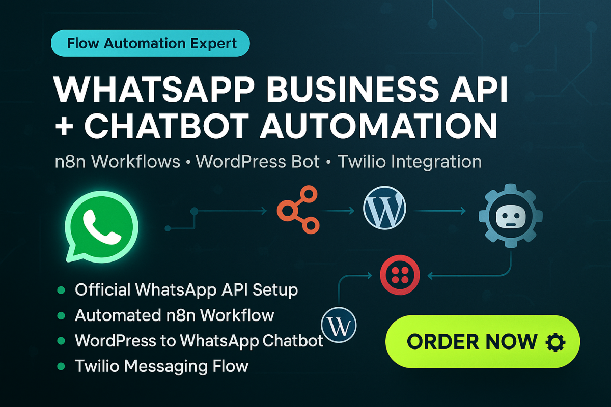 WhatsApp Business API Setup | n8n Workflow | WordPress Chatbot | Twilio WhatsApp Integration