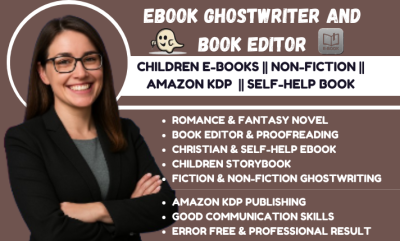 I will ghostwrite self-help Christian book, children ebook, non-fiction ghost book writer