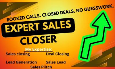 I will be your Sales Closer, Sales Lead Generator, and LinkedIn Marketing Manager