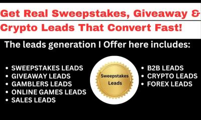 I will make fresh hits sweepstakes leads business sales leads giveaway and crypto leads