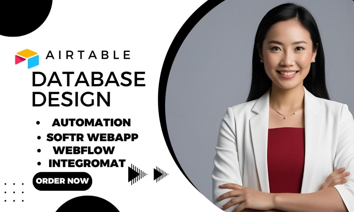 I will design and automate your Airtable database as Airtable expert with Softr & Webflow