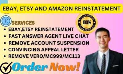 I Will eBay Account Reinstatement Appeal Letter, Reinstate Etsy, Amazon Appeal Letter