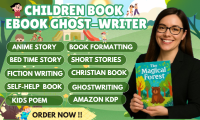 I will be your children book ghost writer christian story book writer kid book writer